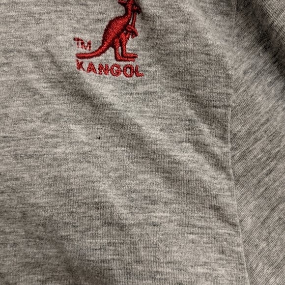 Men's hooded long sleeve shirt kangol size Large Red and Light grey - Picture 6 of 7